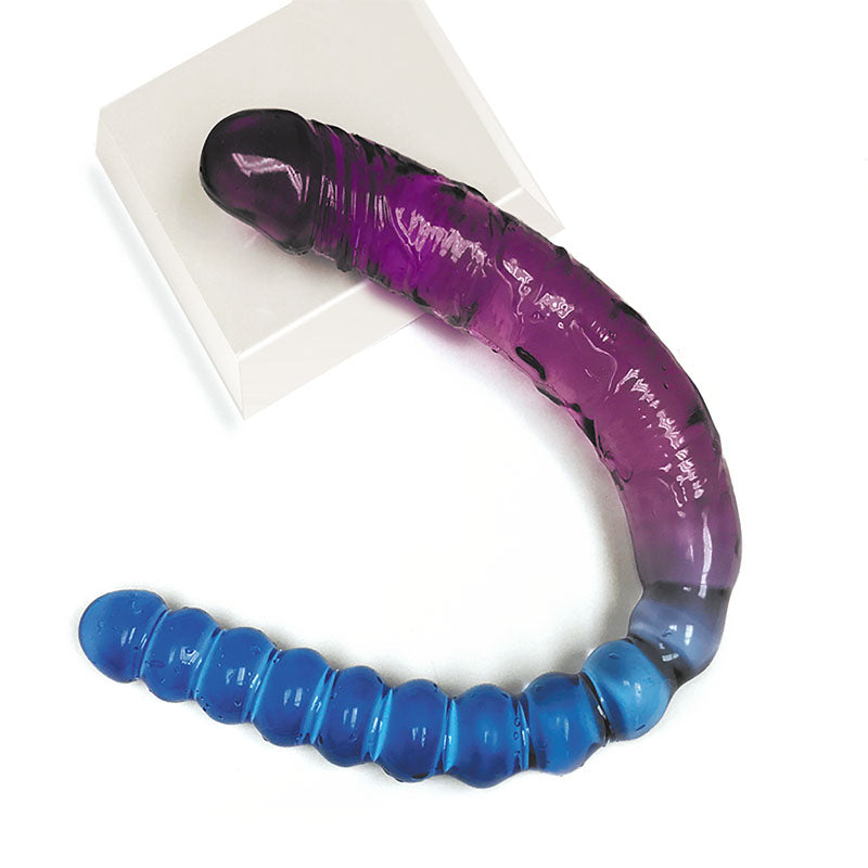 Shades 17 Jelly TPR Double Dong - Violet/Blue 44 cm Double Dong-IC1307