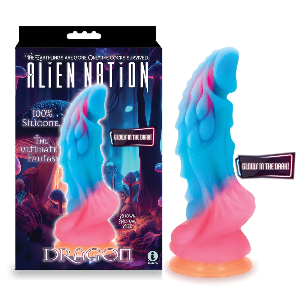 Alien Nation - Glow Dragon - Glow in Dark Rainbow 22.9 cm Fantasy Dong-IC1353