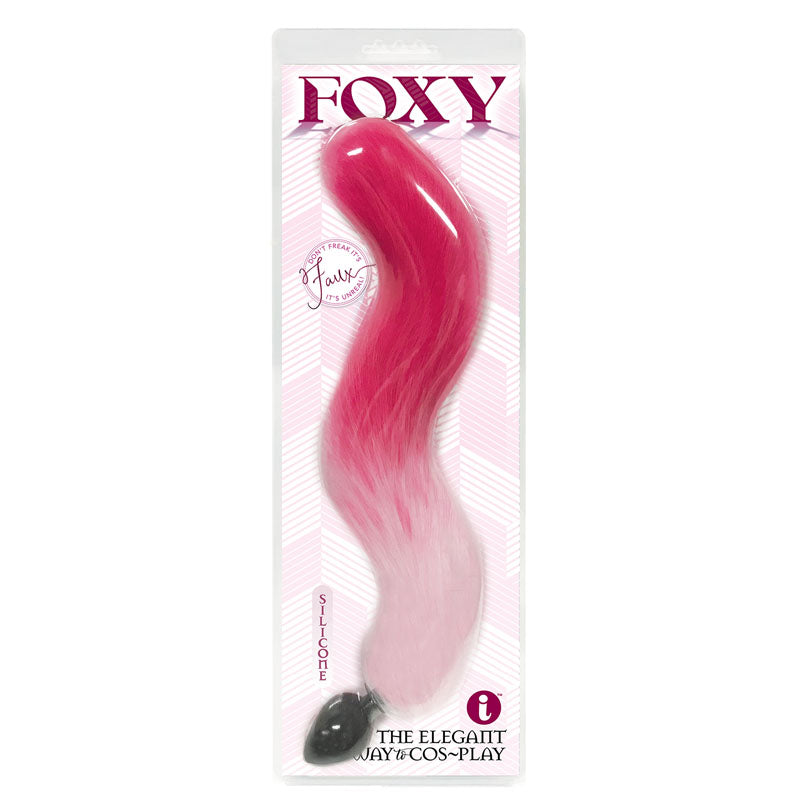 Foxy Fox Tail Silicone Butt Plug - Pink Gradient - 46 cm Tail-IC1400