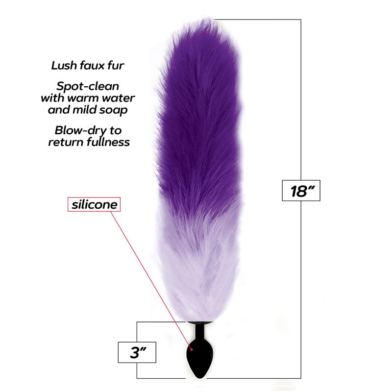 Foxy Fox Tail Silicone Butt Plug - Purple Gradient - 46 cm Tail-IC1401