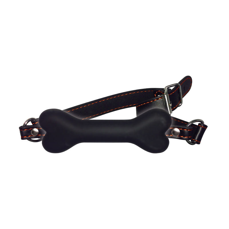  Bone Gag - Black/Orange Mouth Restraint-IC2533