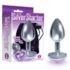 The Silver Starter - Silver 7.1 cm (2.8) Butt Plug with Violet Heart Jewel-IC2610-2