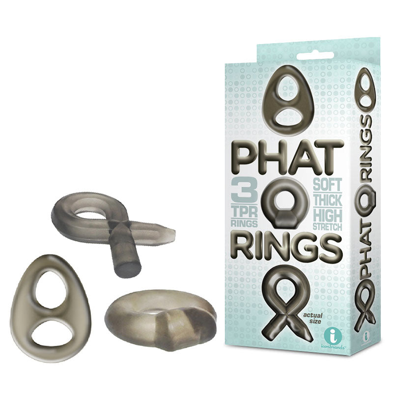 The 9s Phat Rings - Smoke Cock Rings - Set of 3-IC2672-2