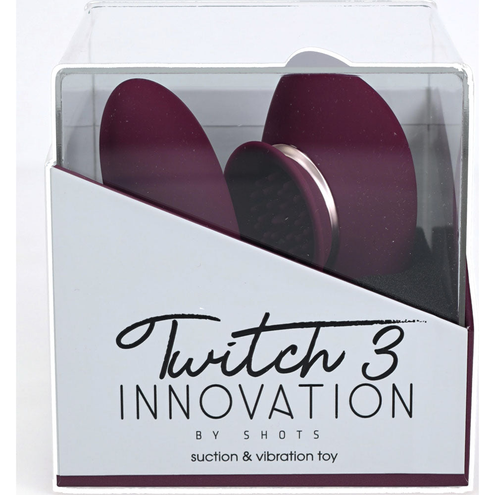 Twitch 3 - Burgundy - Burgundy USB Rechargeable Suction Vibrator-INN003BUR