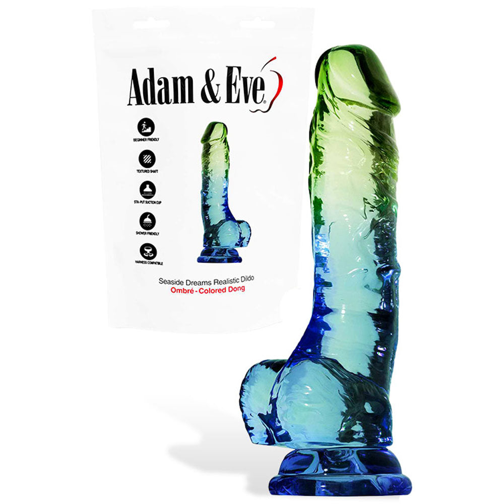 Adam & Eve SENSUAL SEASIDE 8.5 Dildo - Blue/Green 21.5 cm Dildo - J666 9084