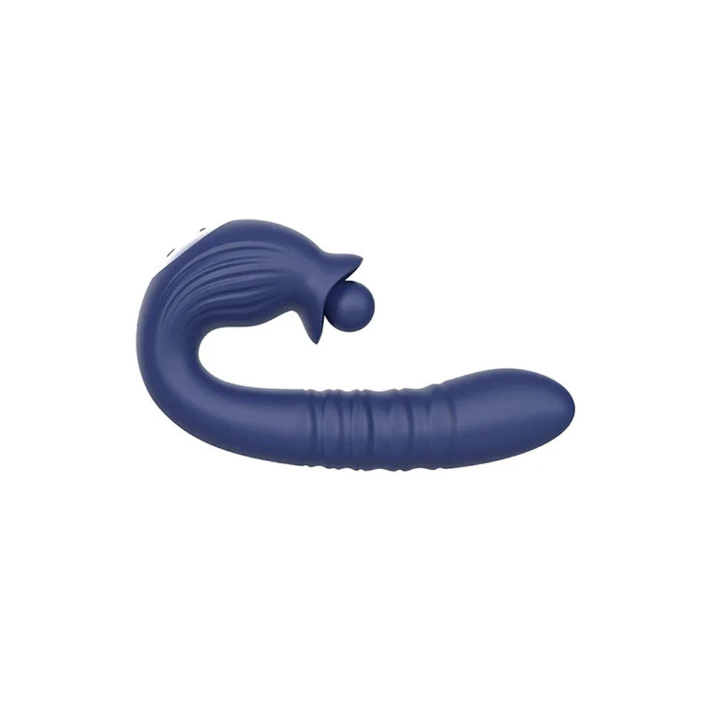 Adam & Eve THE BIG BALLER - Navy Blue 18.8 cm USB Rechargeable Thrusting Rabbit Vibrator - J927 4100