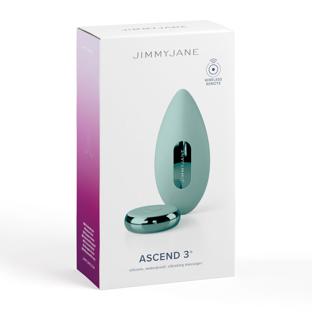 JimmyJane Ascend 3 - Teal 9 cm USB Rechargeable Stimulator with Wireless Remote-JJ10508