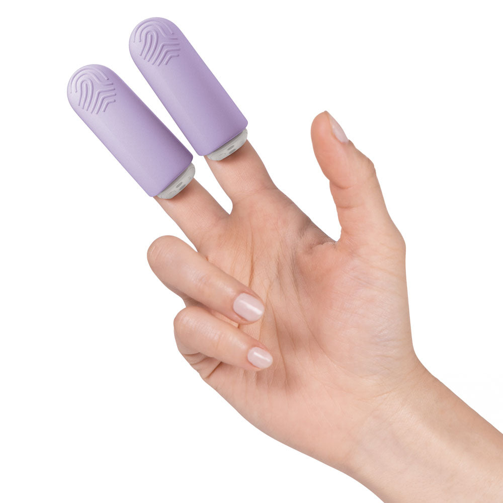 JimmyJane Hello Touch Pro - Purple Vibrating Finger Stimulators with Charging Pod-JJ10525