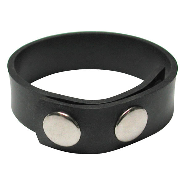 KinkLab 3 Snap Cock Ring - Black Rubber Adjustable Cock Ring-KL659