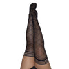 Kixies ANNA Sheer Black Diamond Thigh Highs - Black - Size C-KX1321C