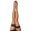 Kixies MICHELLE Large Diamond Black Fishnet Thigh Highs - Black - Size A-KX1324A