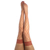 Kixies CLAUDIA Large Diamond Red Fishnet Thigh Highs - Red - Size A-KX1327A