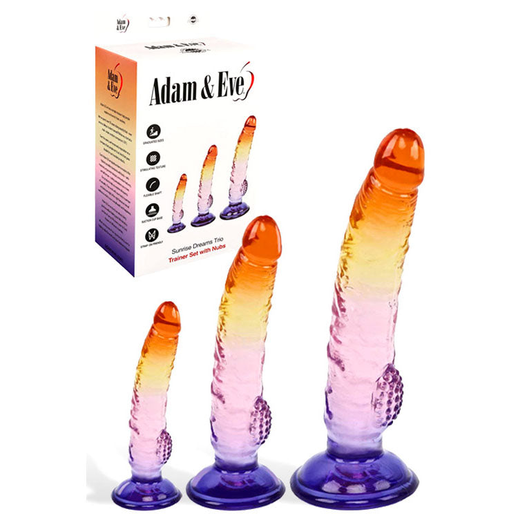 Adam & Eve SUNSET DREAMS TRIO - Multicoloured - Multicoloured Dildos - Set of 3 Sizes - L292 9000