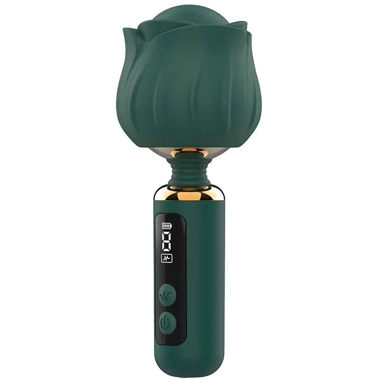 Adam & Eve THE ROYAL ROSE Mini Wand - Green - Green USB Rechargeable Mini Massager Wand - L698 0600