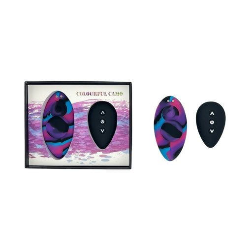 Colourful Camo Remote Control Panty Vibe Blue-LA-00817B