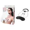 Lux Fetish Breathable Ball Gag With Nipple Chain-LF1807