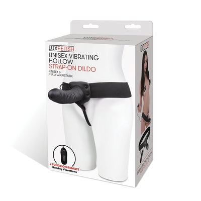 Lux Fetish Unisex Vibrating Hollow Strap-On Dildo-LF5306