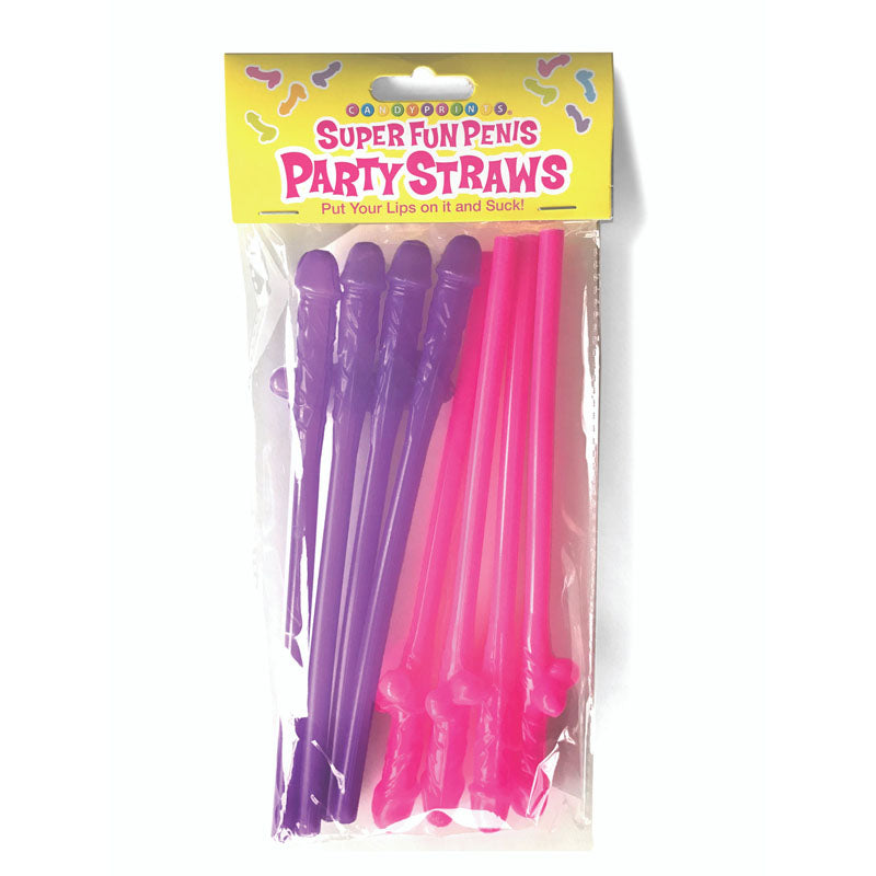 Super Fun Penis Party Straws - Pink/Purple Dicky Straws - Set of 8-LGCP.1057