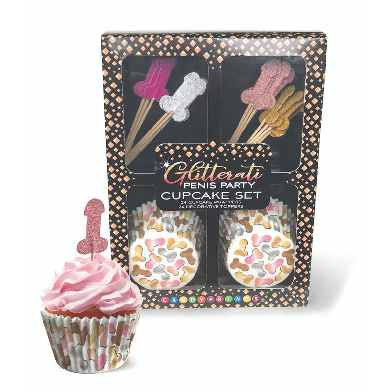 Glitterati - Penis Party Cupcake Set - Party Cupcake Set - Set of 24-LGCP.1062