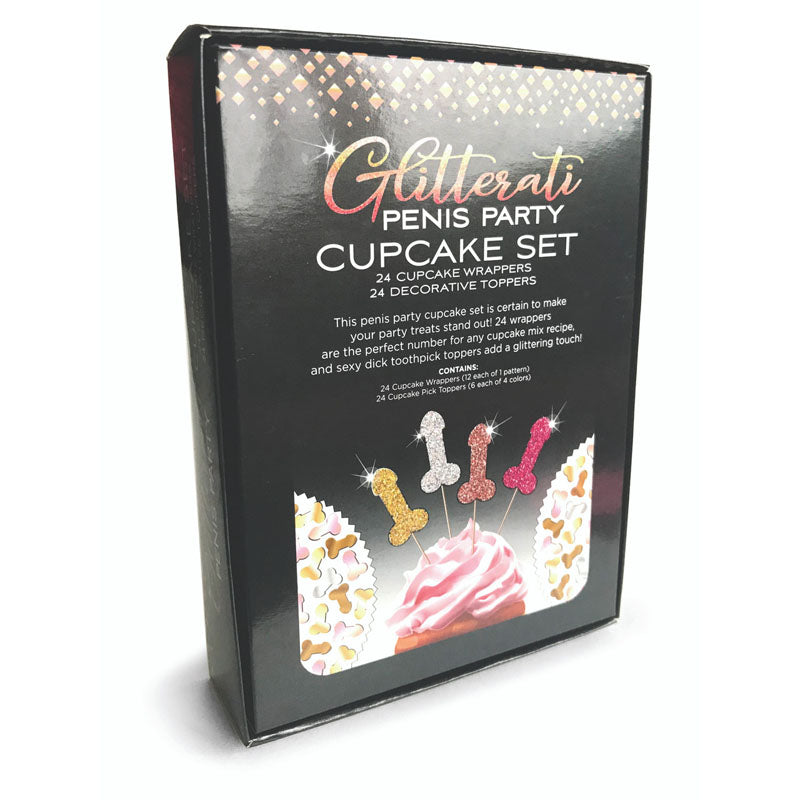 Glitterati - Penis Party Cupcake Set - Party Cupcake Set - Set of 24-LGCP.1062