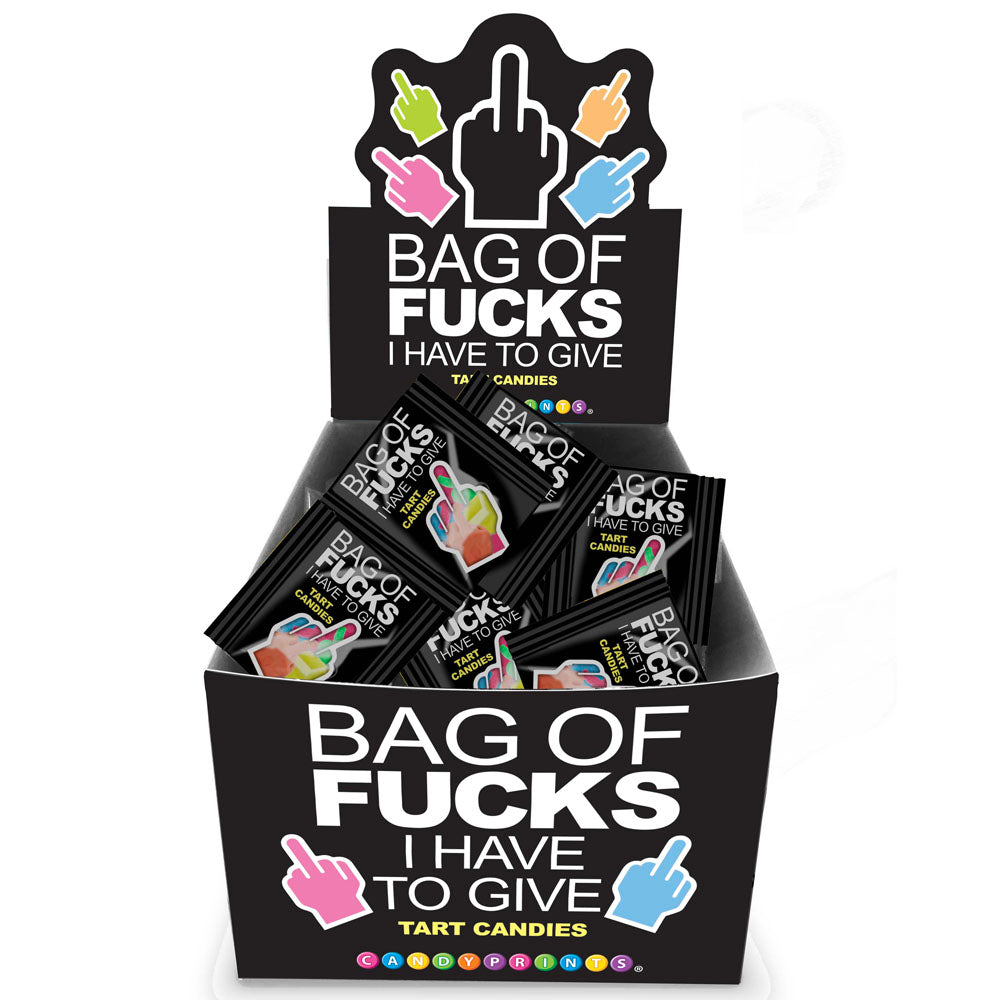 Bag Of Fucks I Have To Give - Display - Fruit Flavoured Lollies - Counter Display of 100 Mini Packs-LGCP.1216