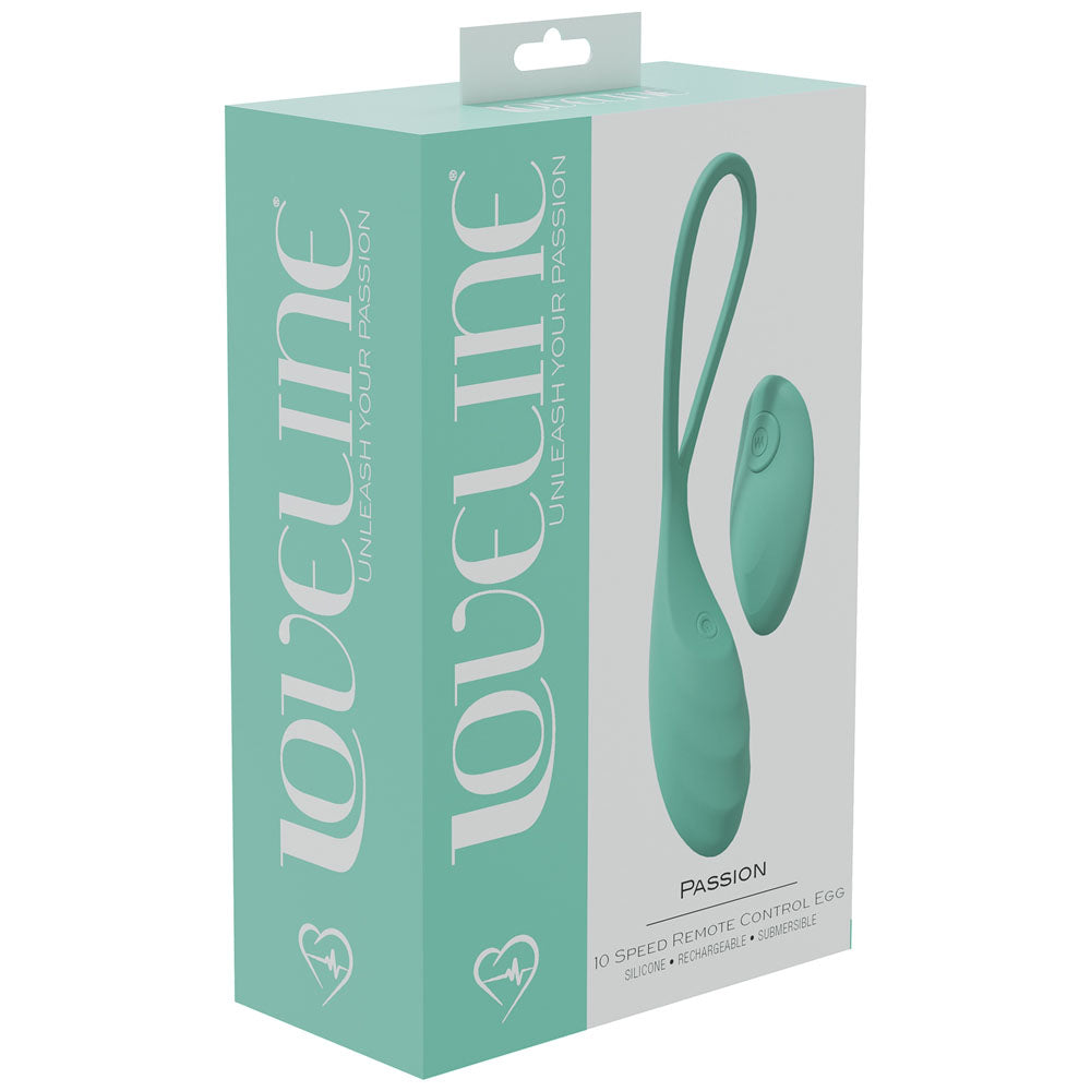 LOVELINE Passion - Green - Green USB Rechargeable Vibrating Egg with Wireless Remote-LOVU014GRN