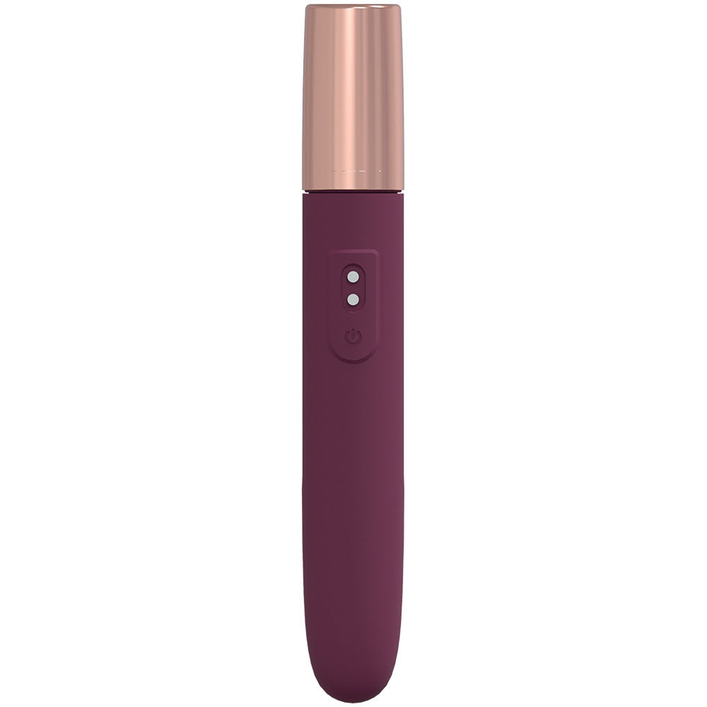 LOVELINE The Traveler - Burgundy - Burgundy 17.6 cm USB Rechargeable Vibrator with Lube Applicator-LOVU015BUR