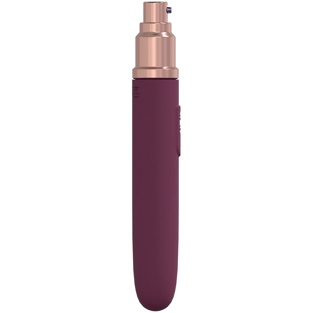 LOVELINE The Traveler - Burgundy - Burgundy 17.6 cm USB Rechargeable Vibrator with Lube Applicator-LOVU015BUR