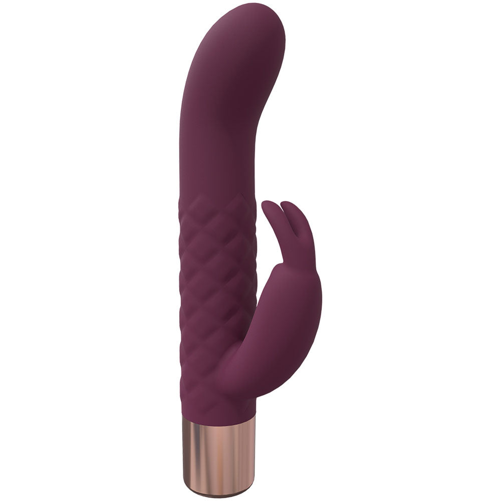 LOVELINE Devotion - Burgundy - Burgundy 14.2 cm USB Rechargeable Rabbit Vibrator-LOVU019BUR