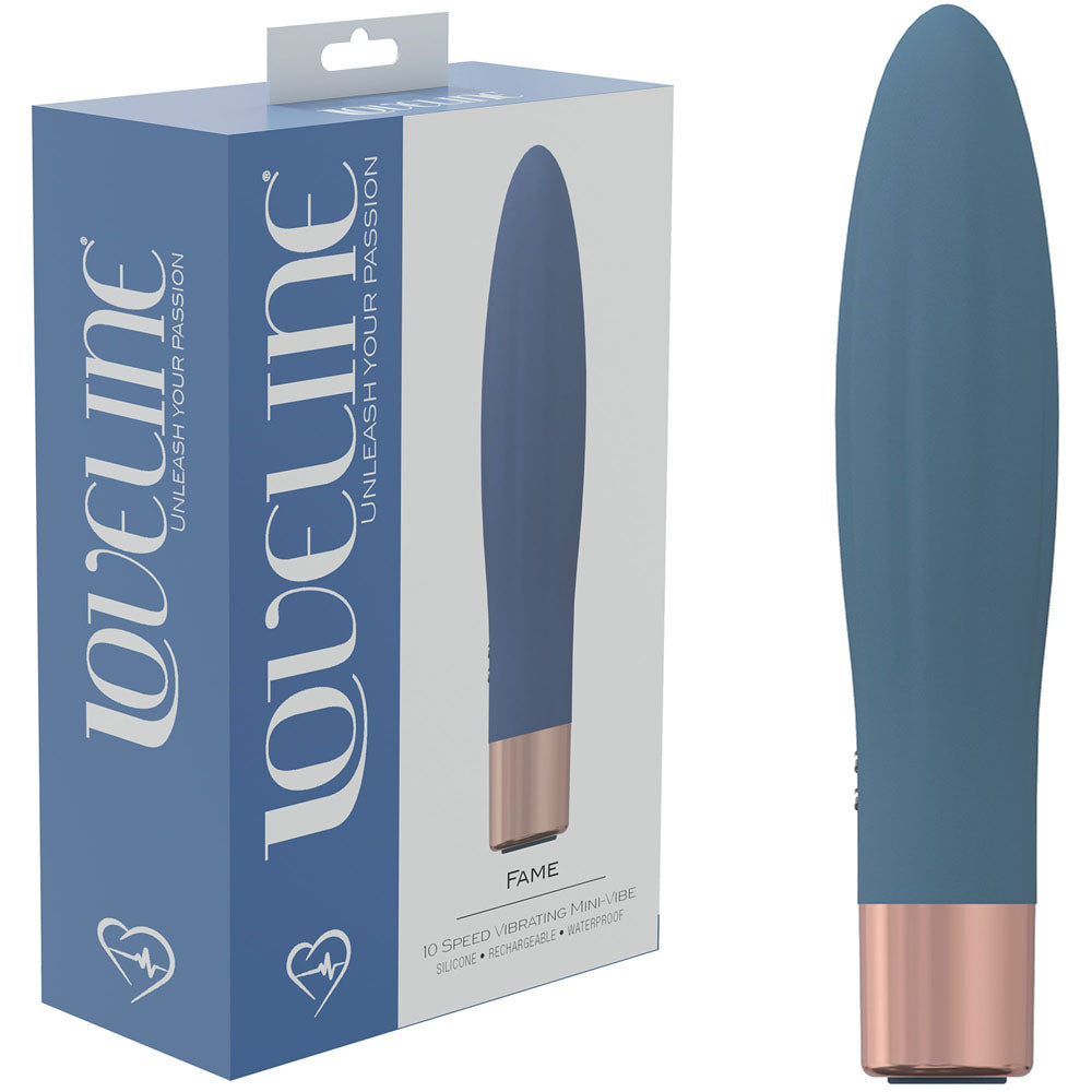 LOVELINE Fame - Blue - Blue 14.4 cm USB Rechargeable Vibrator-LOVU020BLU