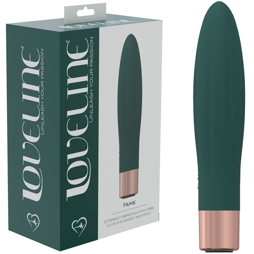 LOVELINE Fame - Green - Green 14.4 cm USB Rechargeable Vibrator-LOVU020GRN