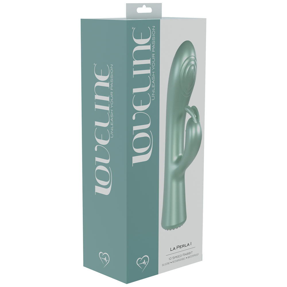 LOVELINE La Perla I - Green - Pearlescent Green 19.2 cm USB Rechargeable Rabbit Vibrator-LOVU023PGRN