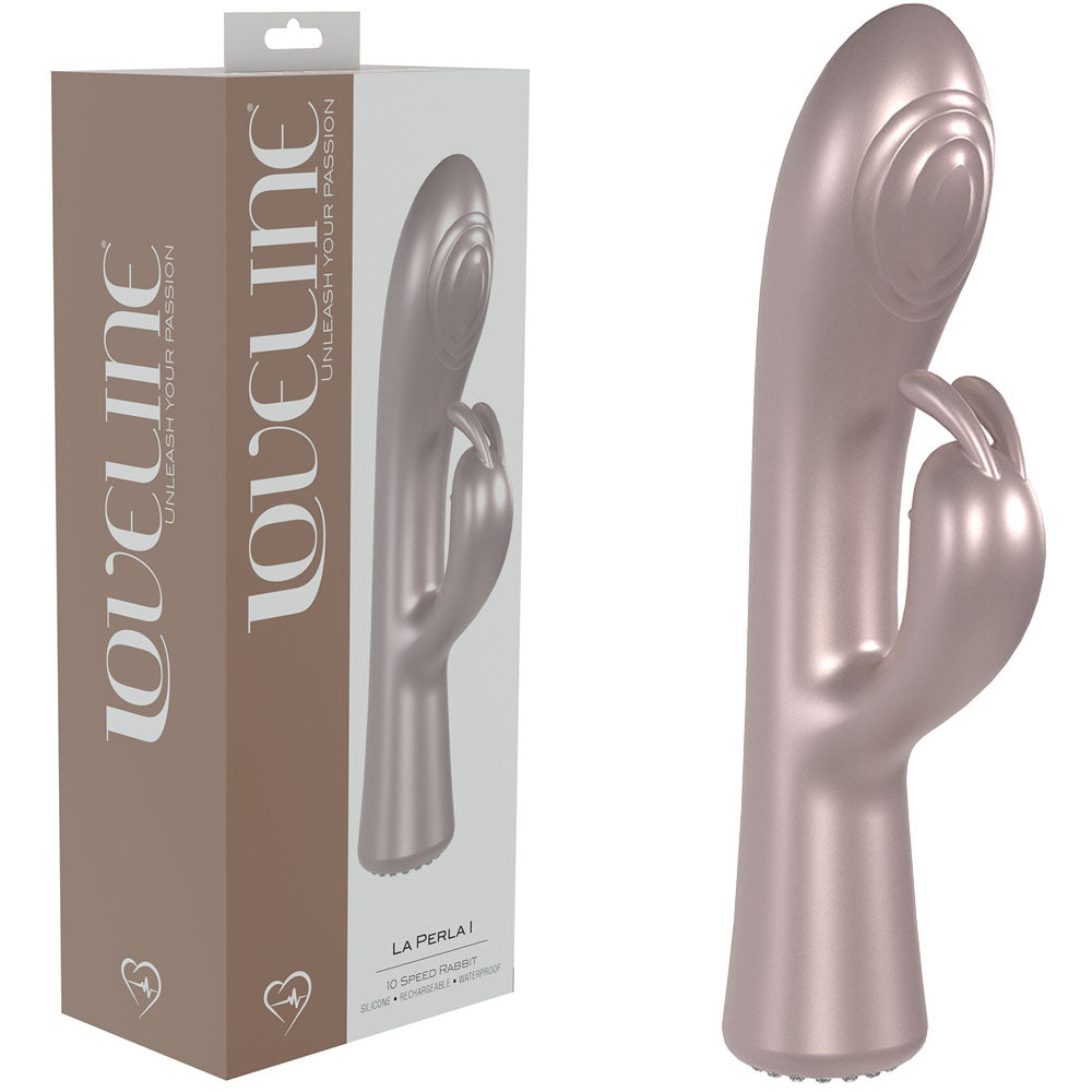 LOVELINE La Perla I - Pink - Pearlescent Pink 19.2 cm USB Rechargeable Rabbit Vibrator-LOVU023PPINK