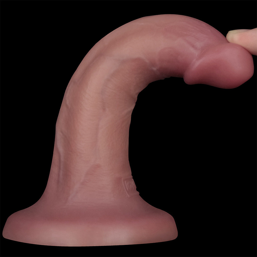 Dual Density Power Cock - 6 Inch Flesh - Flesh 16 cm USB Rechargeable Vibrating Dong-LV110201