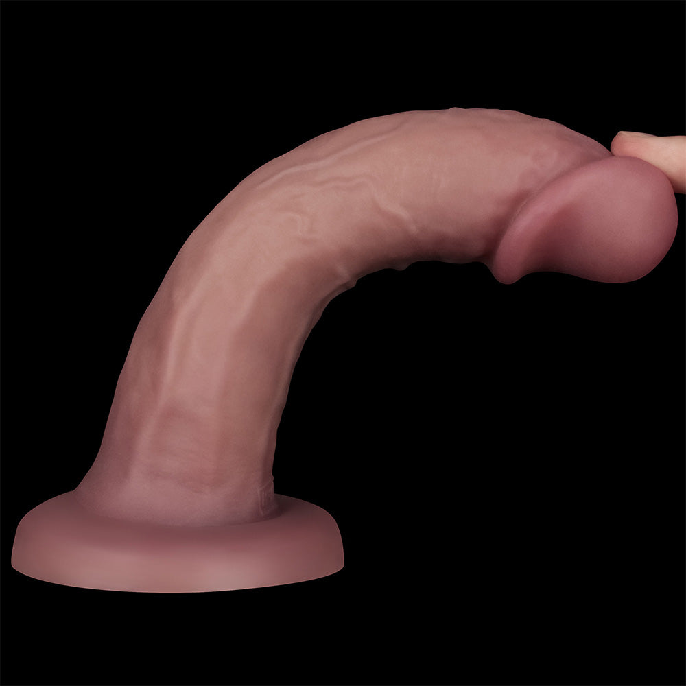 Dual Density Power Cock - 8 Inch Flesh - Flesh 20 cm USB Rechargeable Vibrating Dong-LV110202