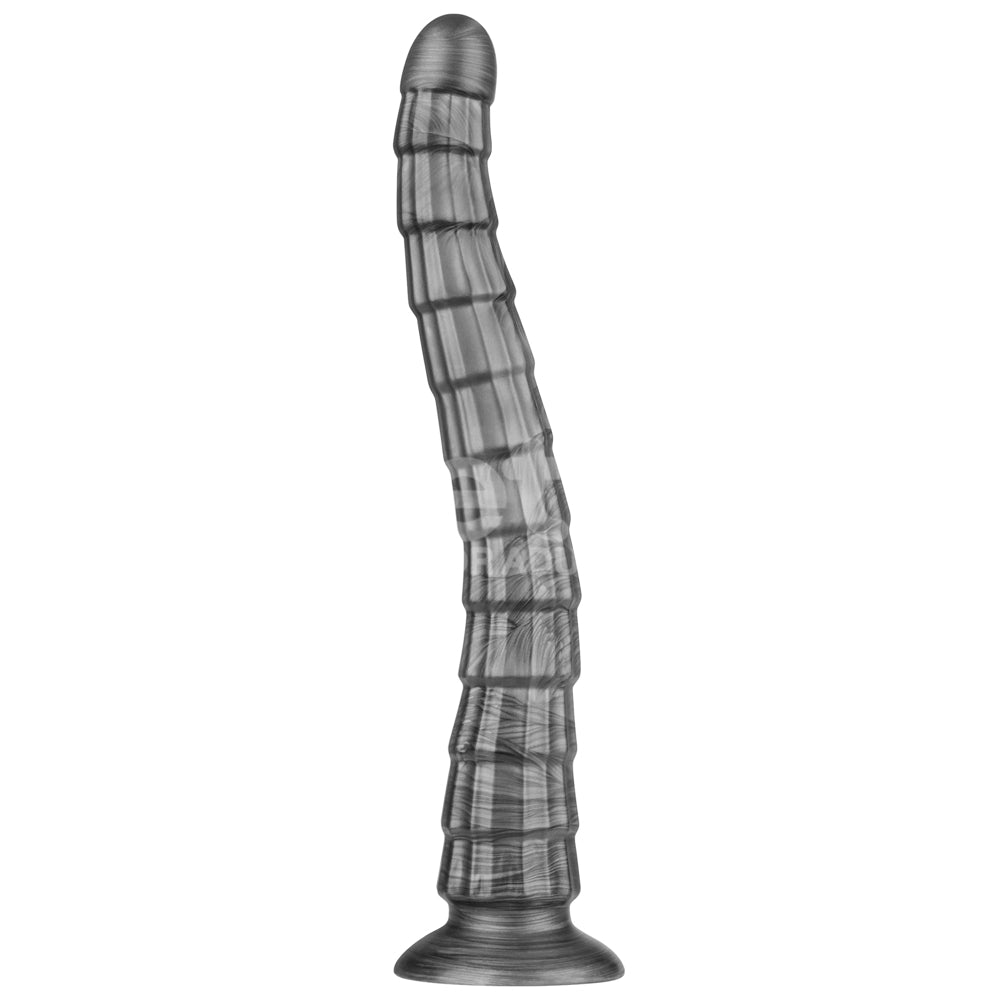 King Sized Vibrating Vibrax Slider - Grey 36.8 cm (14.5) USB Rechargeable Vibrating Dildo