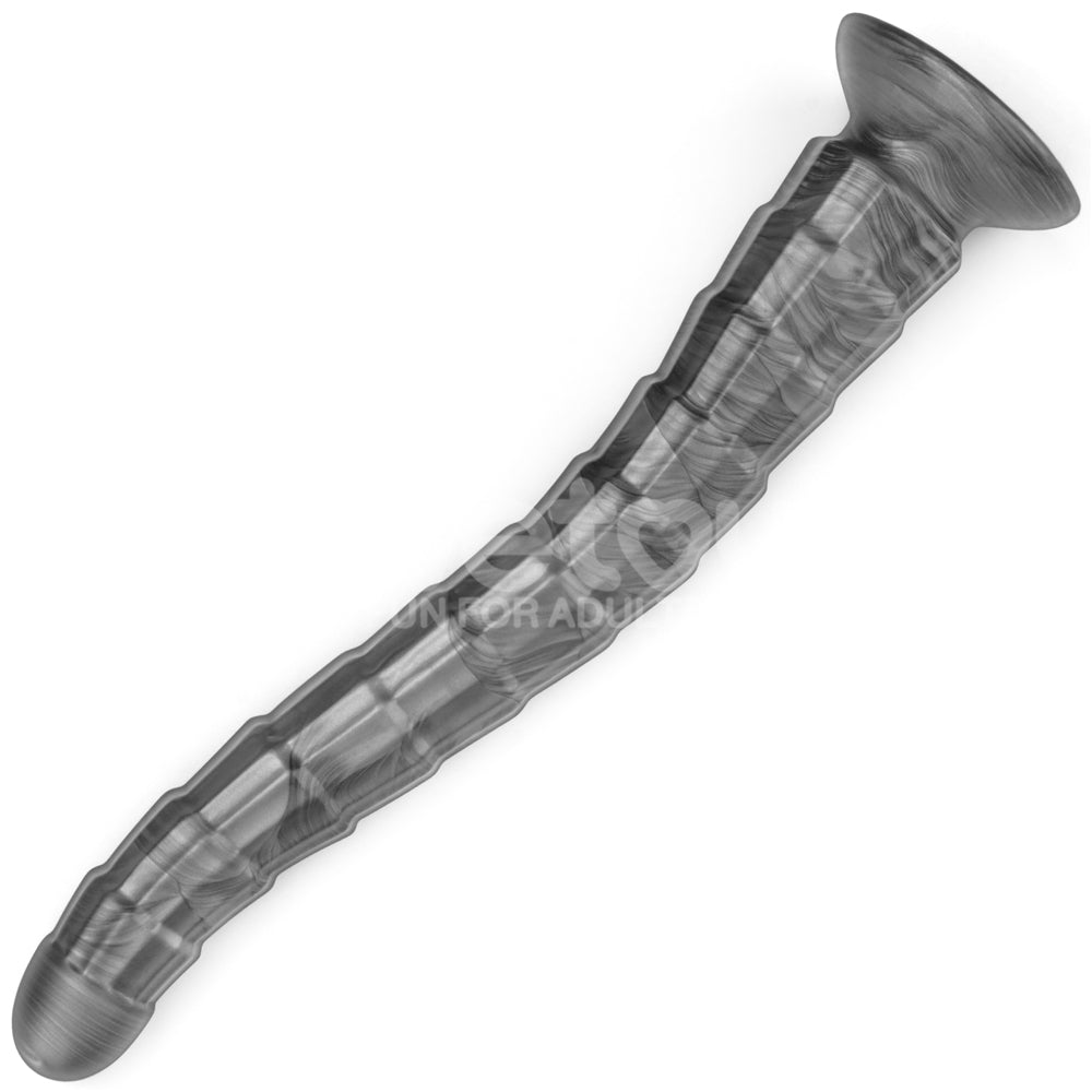 King Sized Vibrating Vibrax Slider - Grey 36.8 cm (14.5) USB Rechargeable Vibrating Dildo