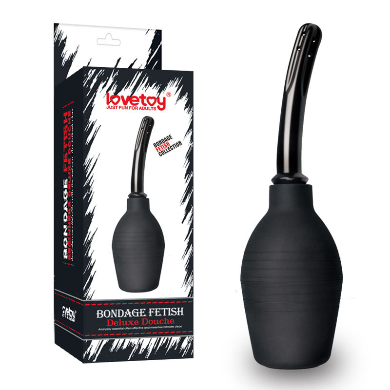 Bondage Fetish Deluxe Douche - Black Unisex Curved Douche - 310 ml capacity-LV1666