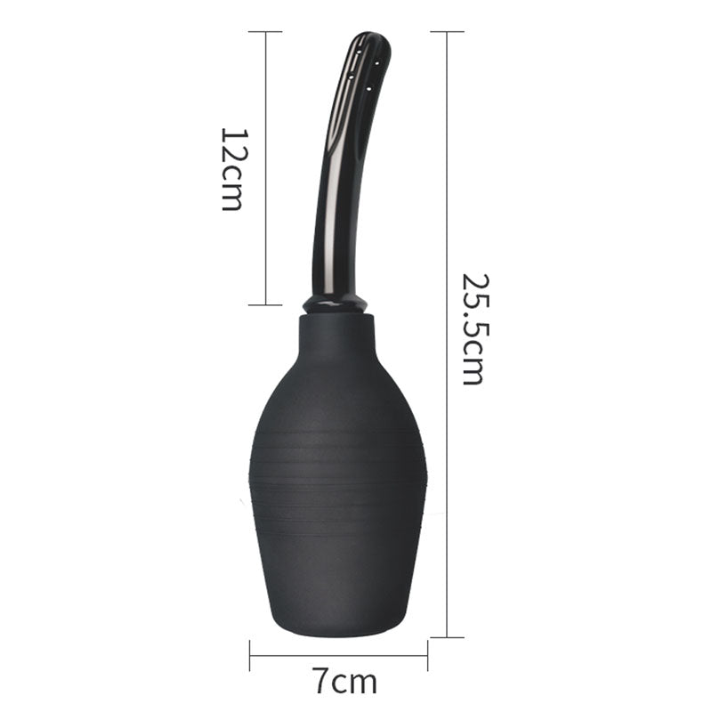 Bondage Fetish Deluxe Douche - Black Unisex Curved Douche - 310 ml capacity-LV1666