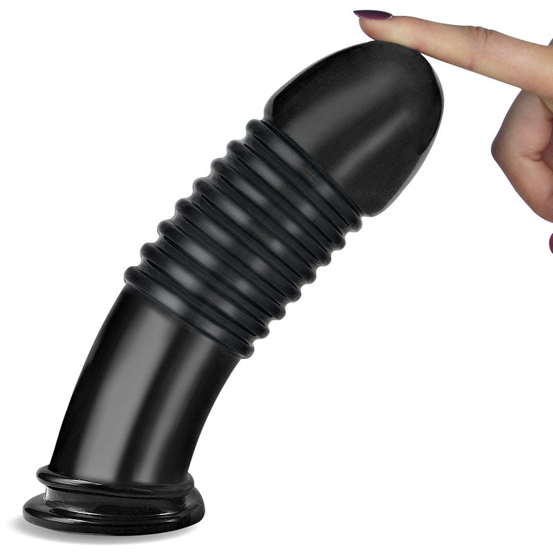 King Sized 8 Anal Bumper - Black 22.5 cm Mega Butt Plug-LV2242