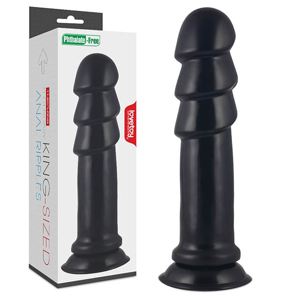 King Sized Anal Ripples - Black 28.5 cm (11.5) Mega Anal Plug-LV2244