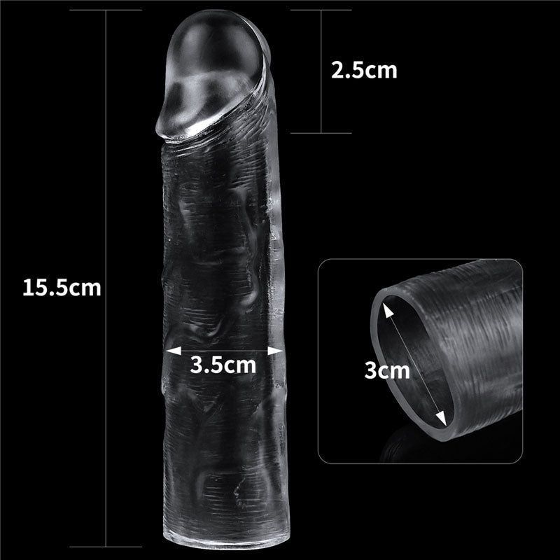 Flawless Clear Penis Sleeve 1 - Clear 2.5 cm Penis Extender Sleeve-LV314013