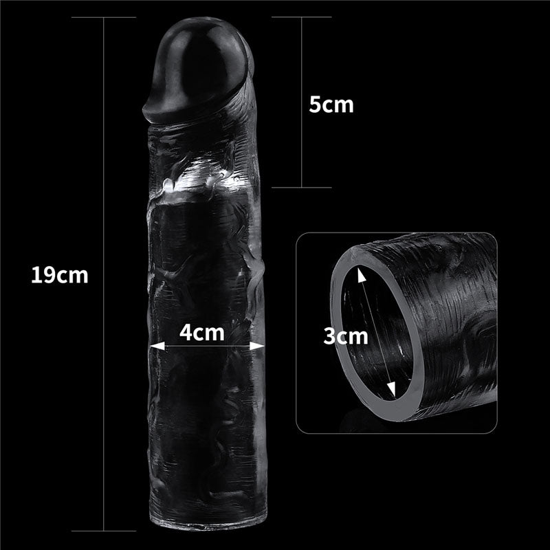 Flawless Clear Penis Sleeve 2 - Clear 5 cm Penis Extender Sleeve-LV314014