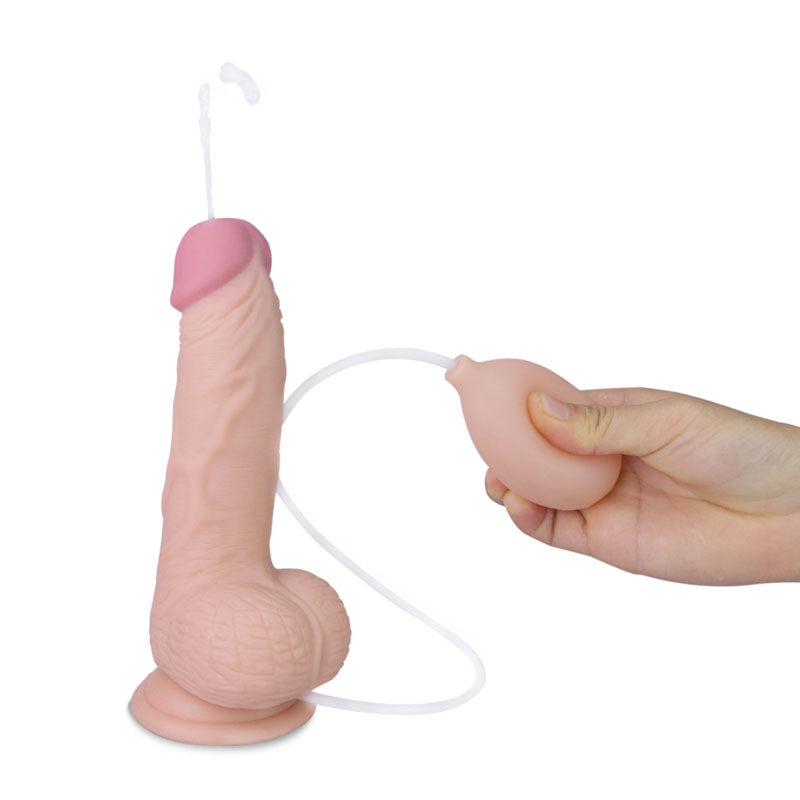 Cumming Softee Soft Ejaculation Cock 8 with Balls - Flesh 20.3 cm Squirting Dong-LV316002