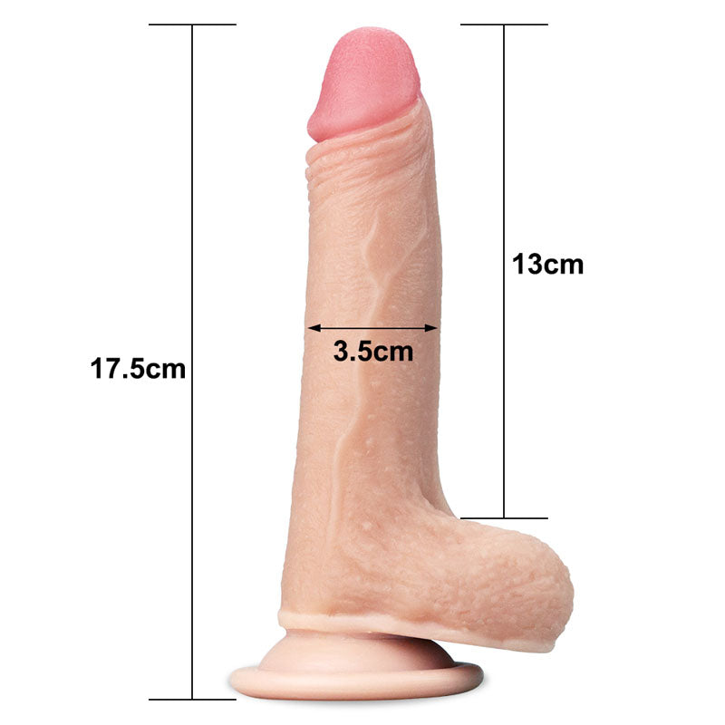 Sliding Skin Dual Layer Dong - Flesh 17.8 cm (7) Dong with Flexible Skin-LV317001