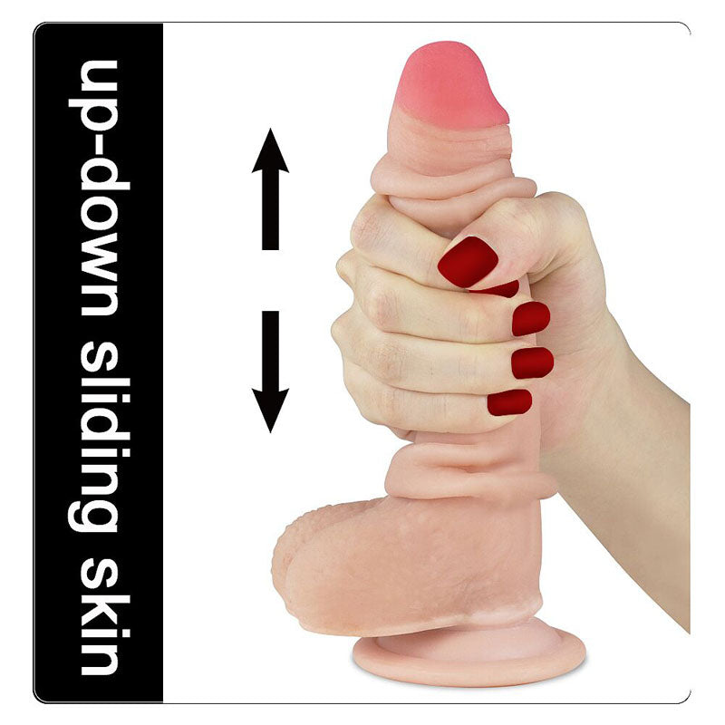 Sliding Skin Dual Layer Dong - Flesh 17.8 cm (7) Dong with Flexible Skin