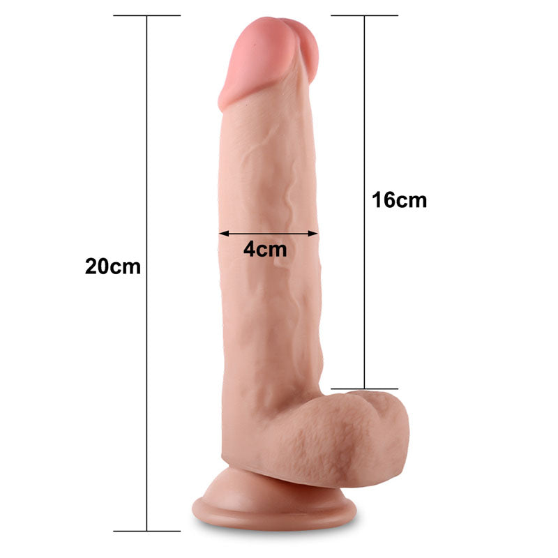 Sliding Skin Dual Layer Dong - Flesh 20.3 cm (8) Dong with Flexible Skin-LV317002