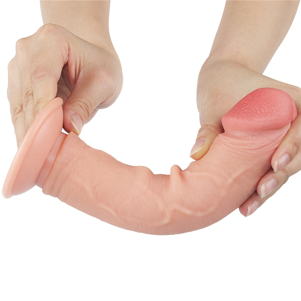 Sliding Skin Dual Layer Dong - Flesh 20 cm (8) Dong with Flexible Skin