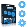 Lumino Play Penis Rings 3 Pack - Glow in the Dark Blue Cock Rings - Set of 3-LV343010