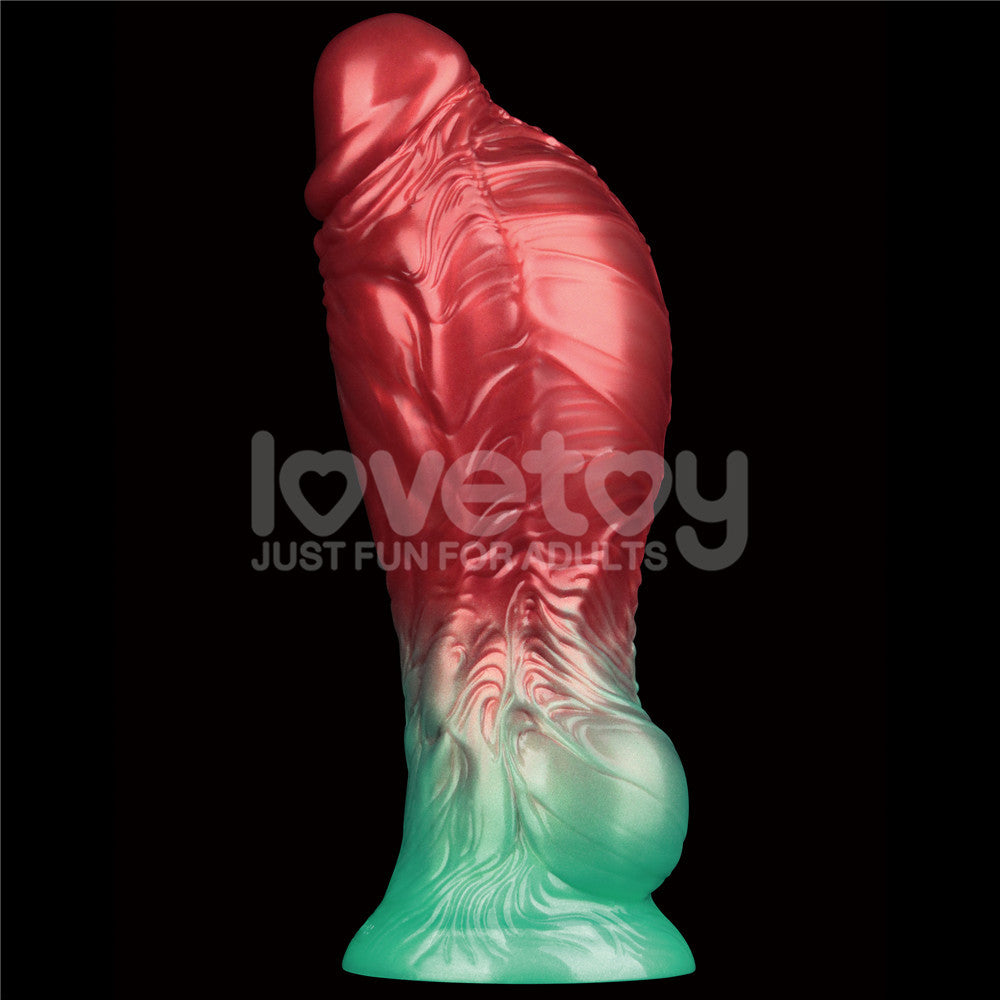 Aerosx 8 Inch Dual Density Inflatable Dildo - Red/Green 28 cm Inflatable Fantasy Dildo-LV416012